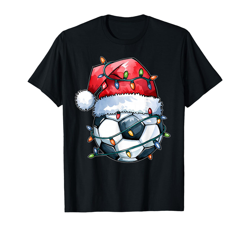 Santa Sports Soccer Player T-Shirt - Fun Novelty Design Unisex