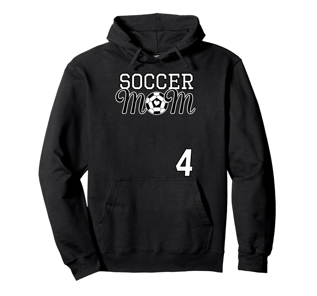 Number 4 Soccer Mom Mothers Day 4 Player Hoodie - Aesthetic Graphic Unisex