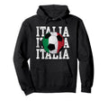 Italia Flag Soccer Ball Italian Italy Hoodie - Aesthetic Graphic Men Women