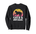 Funny Cats Soccer Hobby Sweatshirt - Unique Graphic for Adults