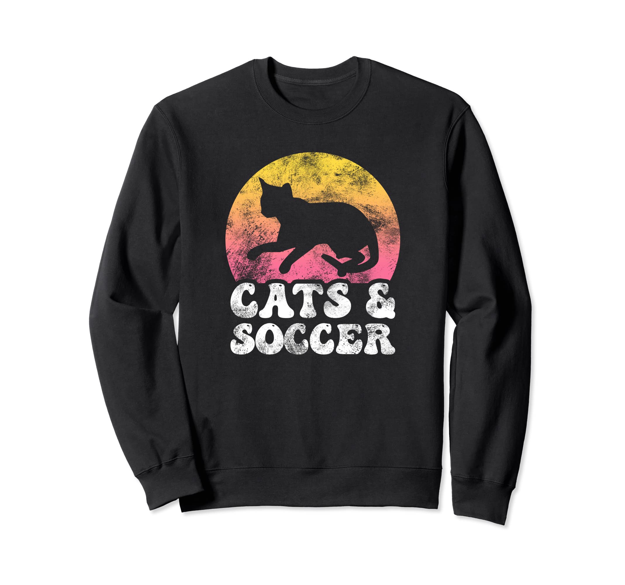 Funny Cats Soccer Hobby Sweatshirt - Unique Graphic for Adults