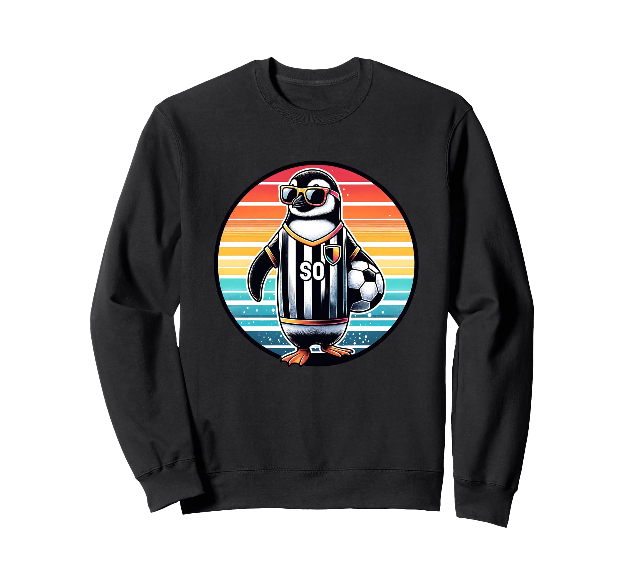 Penguin Bird Soccer Player Ball Sweatshirt - Casual Everyday Wear Unisex