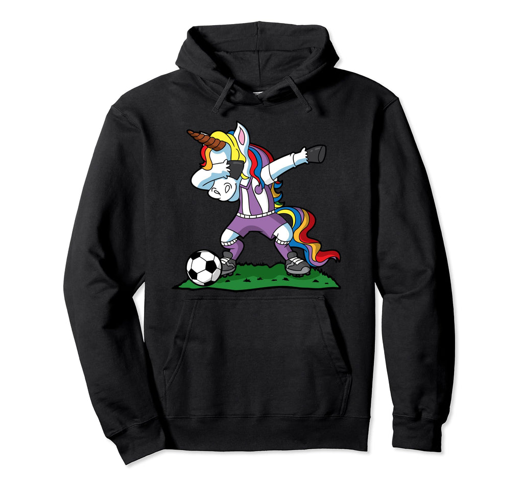 Dabbing Unicorn Soccer Team Coach Gift Hoodie - Fun Novelty Design Unisex