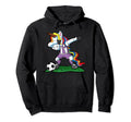 Dabbing Unicorn Soccer Team Coach Gift Hoodie - Fun Novelty Design Unisex