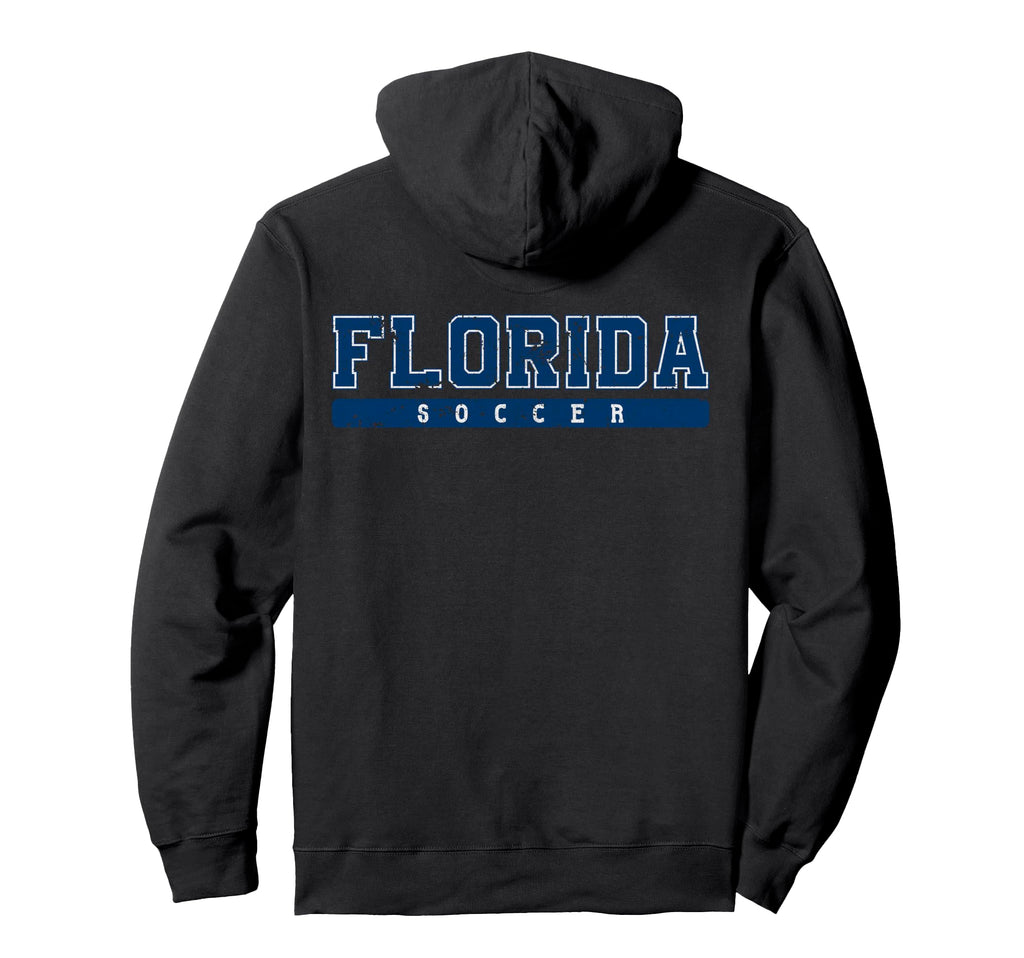 Florida Soccer Blue Text Hoodie - Casual Everyday Wear Men Women