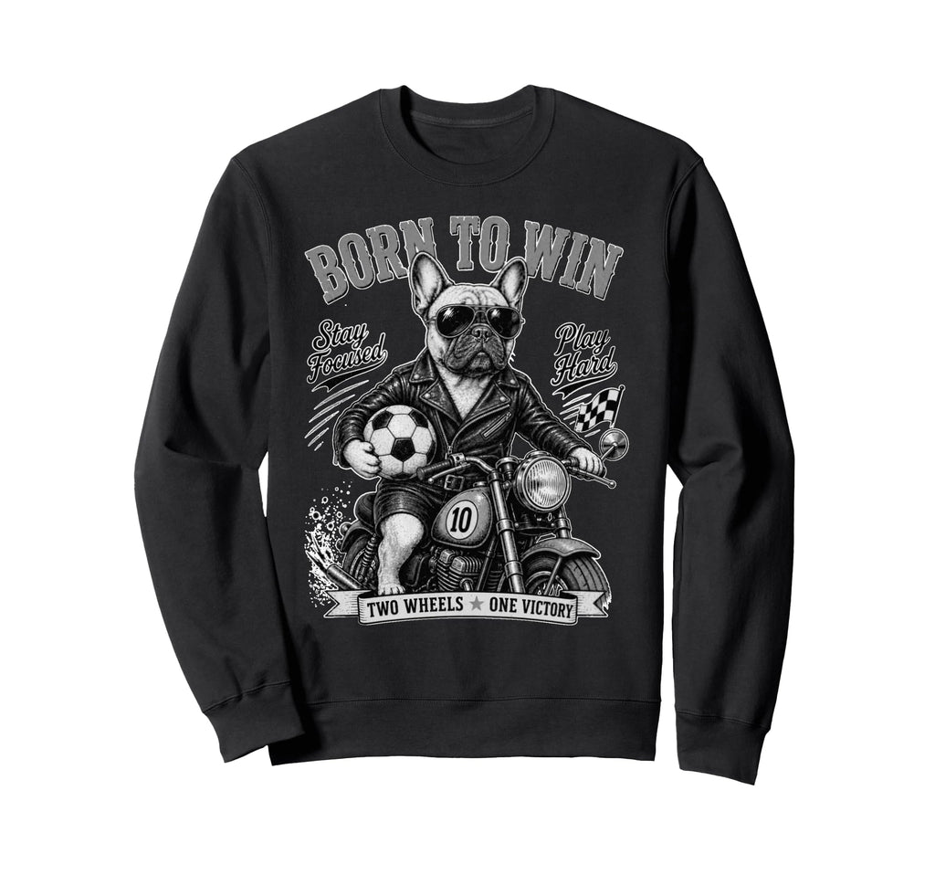 French Bulldog Ride Motorbike Love Sweatshirt - Custom Art Print Unisex