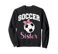 Soccer Sister Bow Soccer Ball Sweatshirt - Casual Everyday Wear Unisex