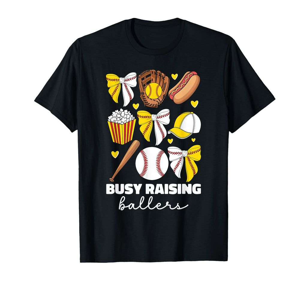 Busy Raising Ballers Baseball And T-Shirt - Aesthetic Graphic for Adults