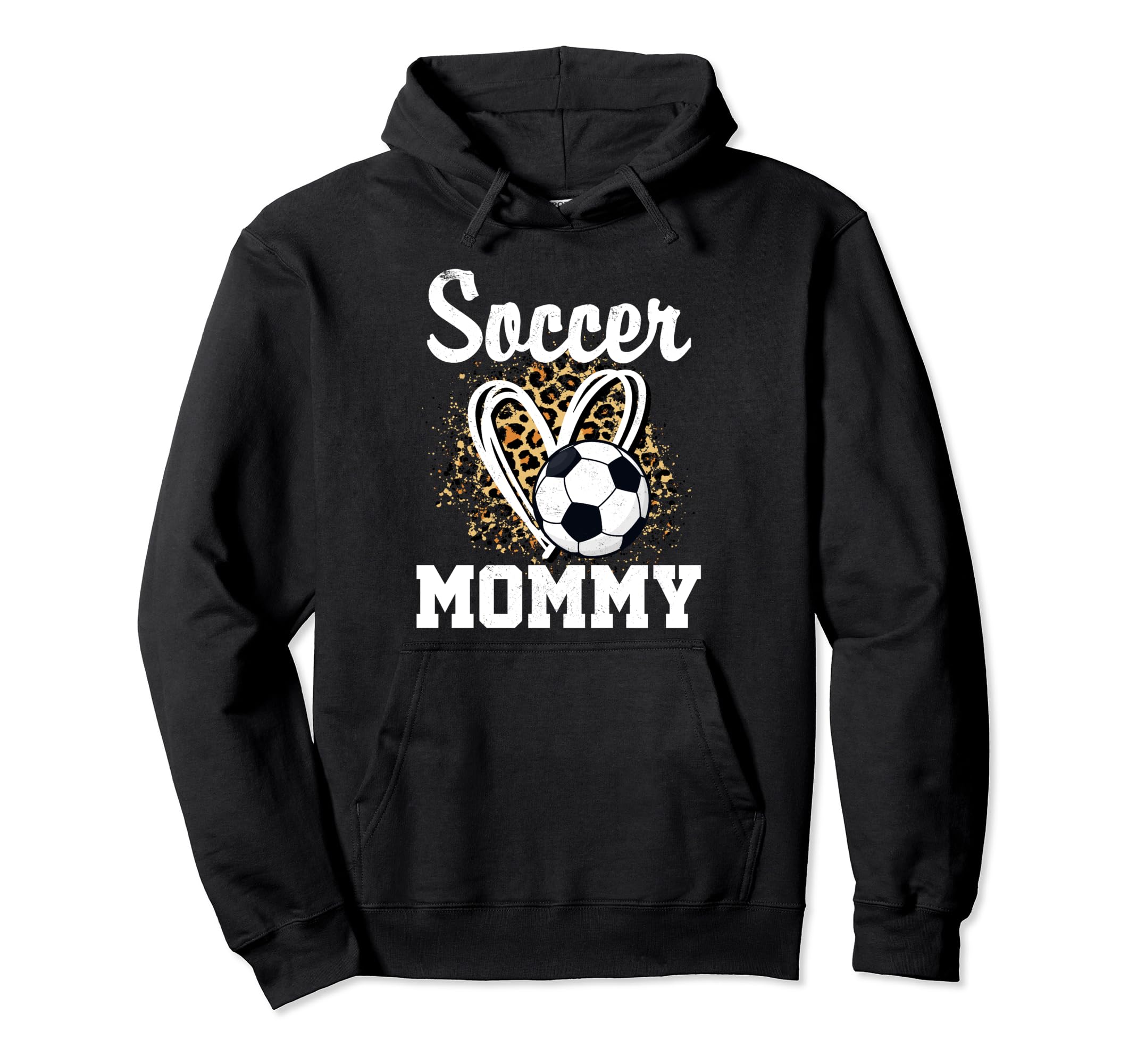 Soccer Mommy Leopard Heart Hoodie - Casual Everyday Wear Men Women