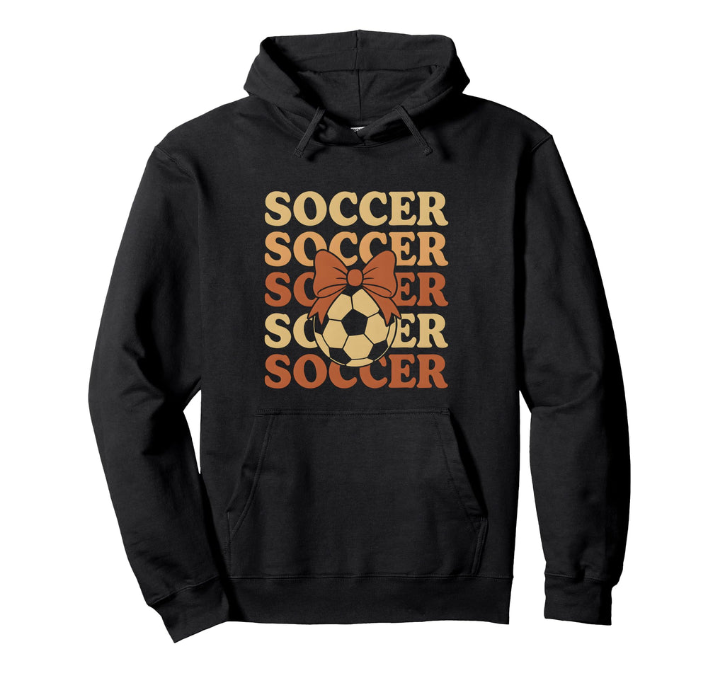 Soccer Coquette Bow Soccer Mom Sister Hoodie - Minimalist Print Unisex