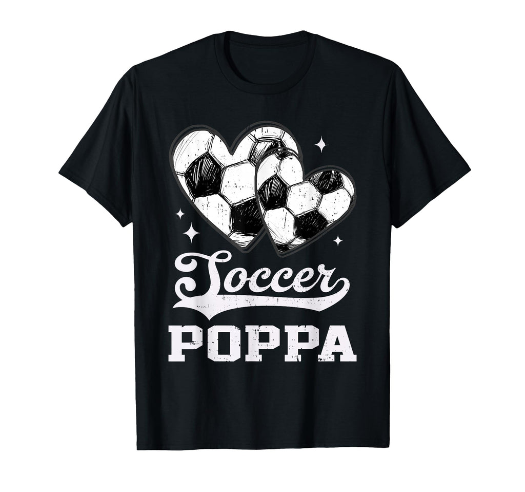 Soccer Heart Poppa Soccer Player T-Shirt - Trendy Graphic Men Women