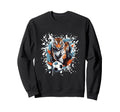 Tiger Playing Soccer Funny Animal Sweatshirt - Graphic Print for Adults