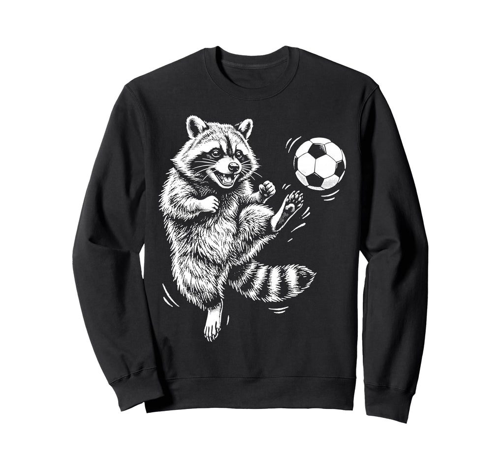 Raccoon Soccer Sports Athlete Sweatshirt - Custom Art Print for Adults