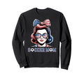 Patriotic Soccer Mom American Flag Sweatshirt - Novelty Apparel for Adults