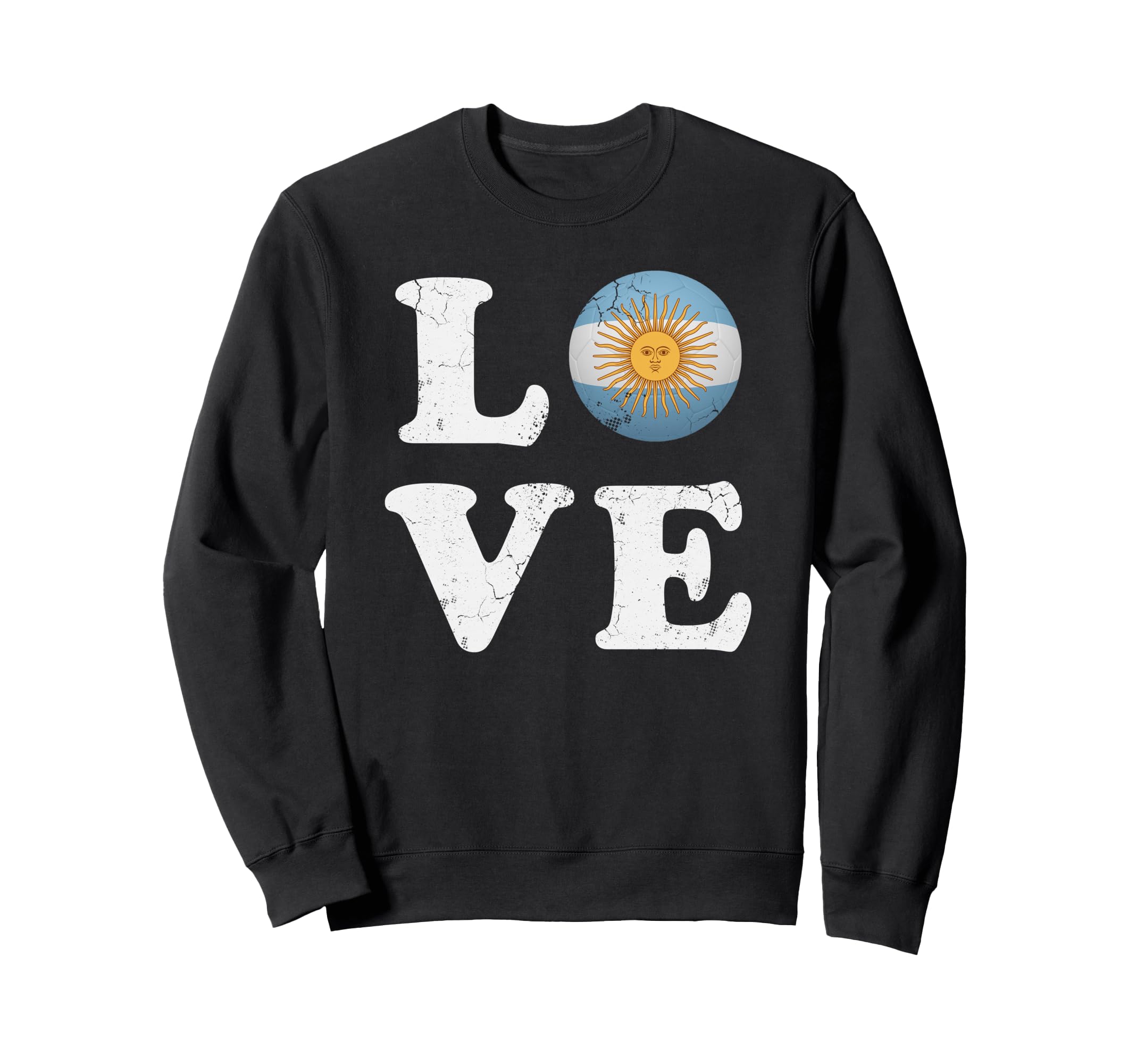 Love Argentina Flag Soccer Ball Sweatshirt - Trendy Graphic Men Women