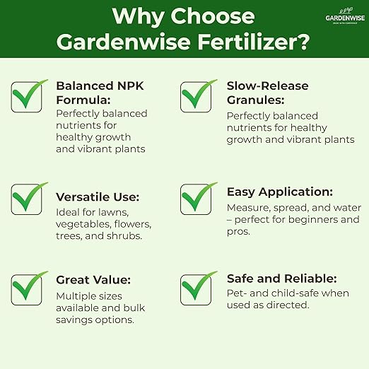 13-13-13 Slow Release Granular Fertilizer – All Purpose Plant Food 13 13 13 for Outdoor Grass, Vegetables, Roses, Flowers, Shrubs, Trees. Lawns, Gardens, Potted Plants (10 quarts)