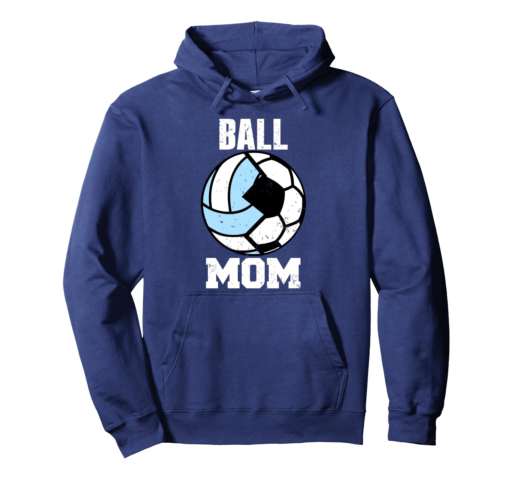 Ball Mom Funny Soccer Volleyball Mom Hoodie - Graphic Print Men Women