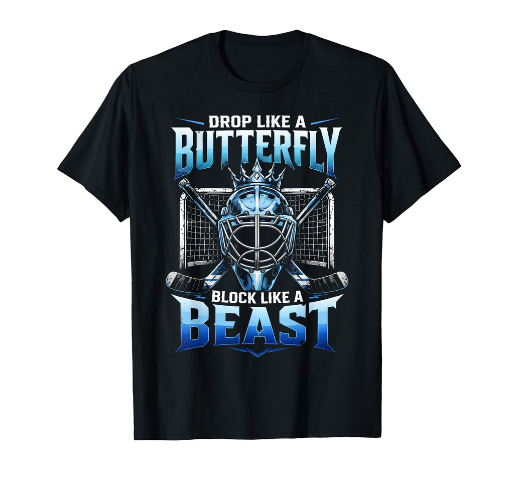 Ice Hockey Goalkeeper Butterfly Goalie T-Shirt - Unique Graphic Men Women