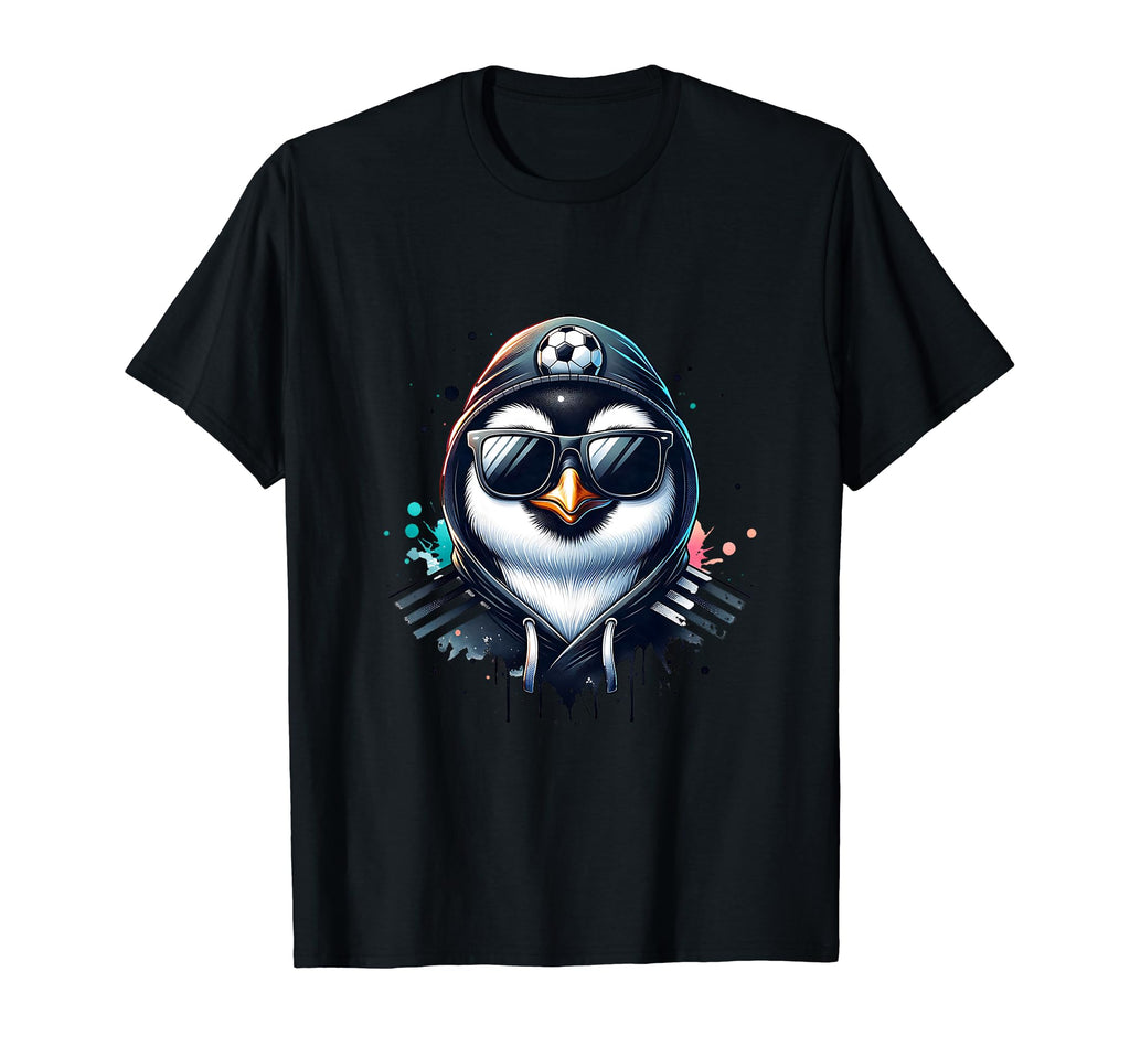 Penguin Bird Soccer Player Ball T-Shirt - Custom Art Print for Adults