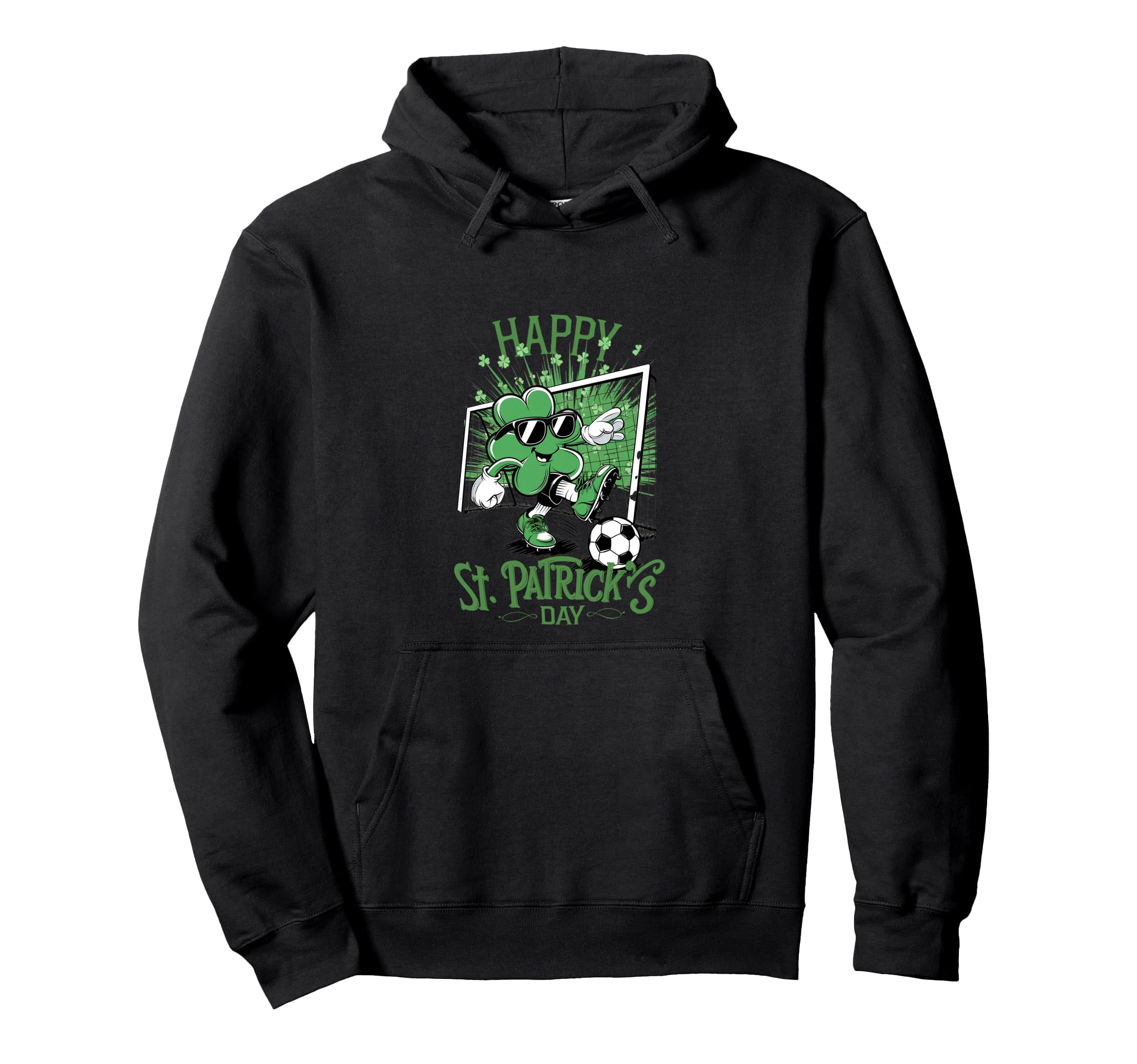 Funny Patricks Day Costume Soccer Four Hoodie - Trendy Graphic Men Women
