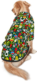 Christmas Green Monster Hoodie,Christmas Cosplay Dog Clothes with Pocket and Hat Winter Clothes Sweaters Large