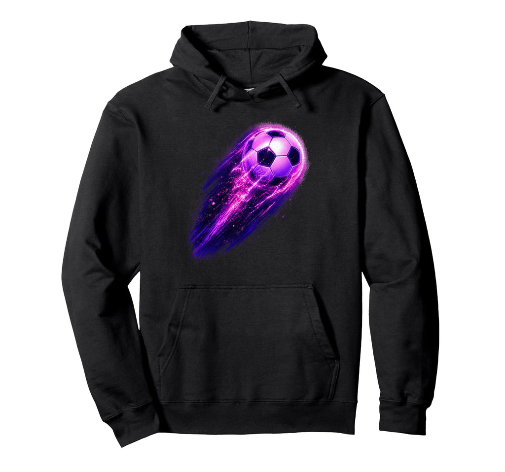 Retrowave Soccer Ball Futuristic Hoodie - Novelty Apparel Men Women