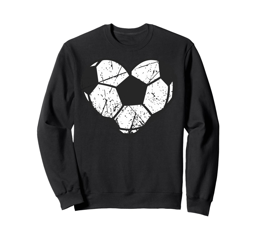 Soccer Ball Heart Valentines Day I Sweatshirt - Aesthetic Graphic Unisex
