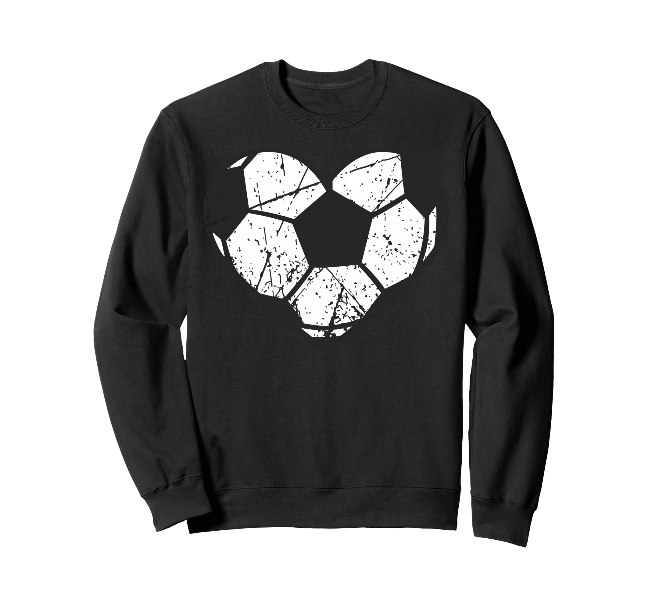 Soccer Ball Heart Valentines Day I Sweatshirt - Aesthetic Graphic Unisex