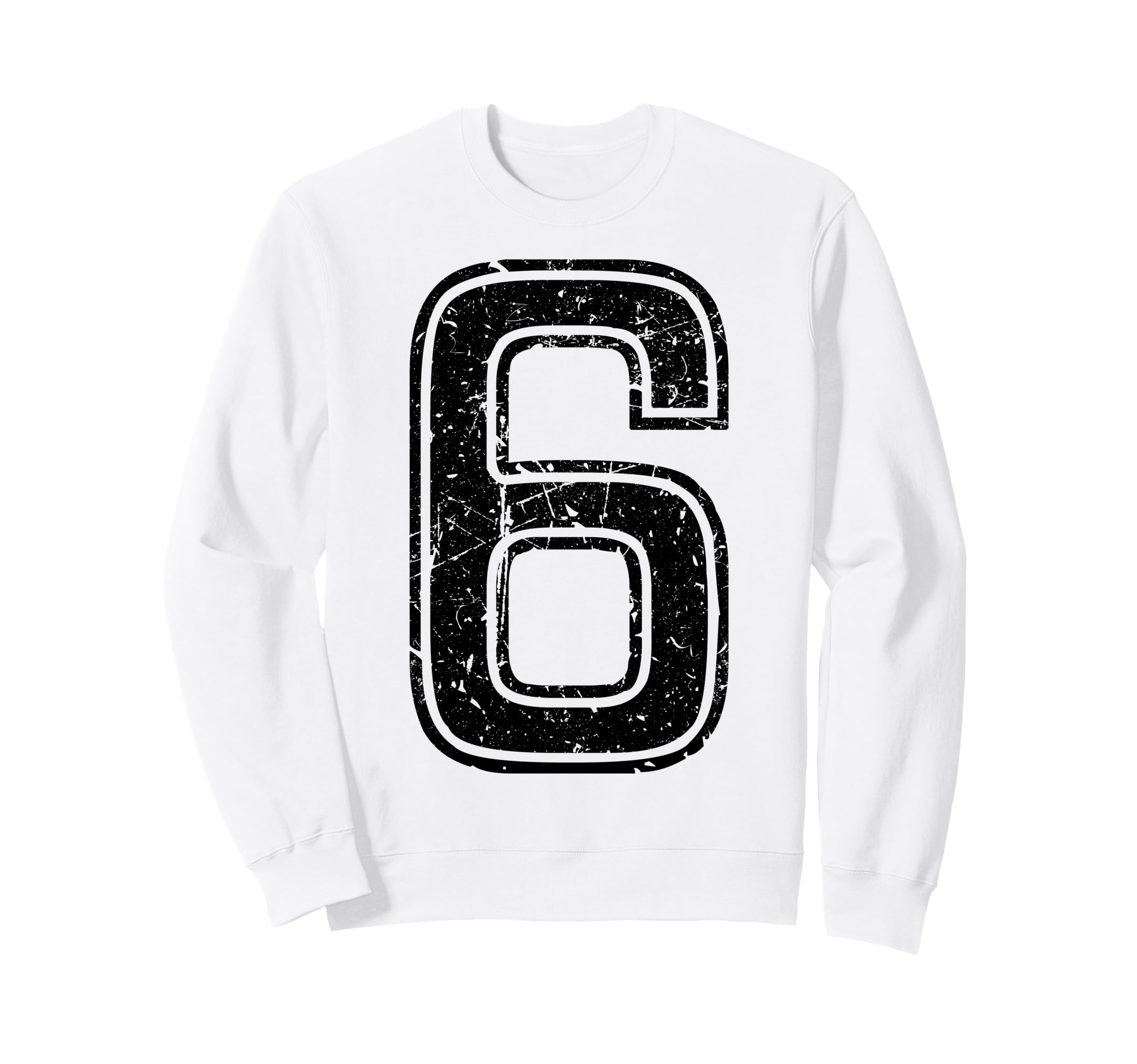 Black Sports Team Number 6 Sweatshirt - Custom Art Print Men Women