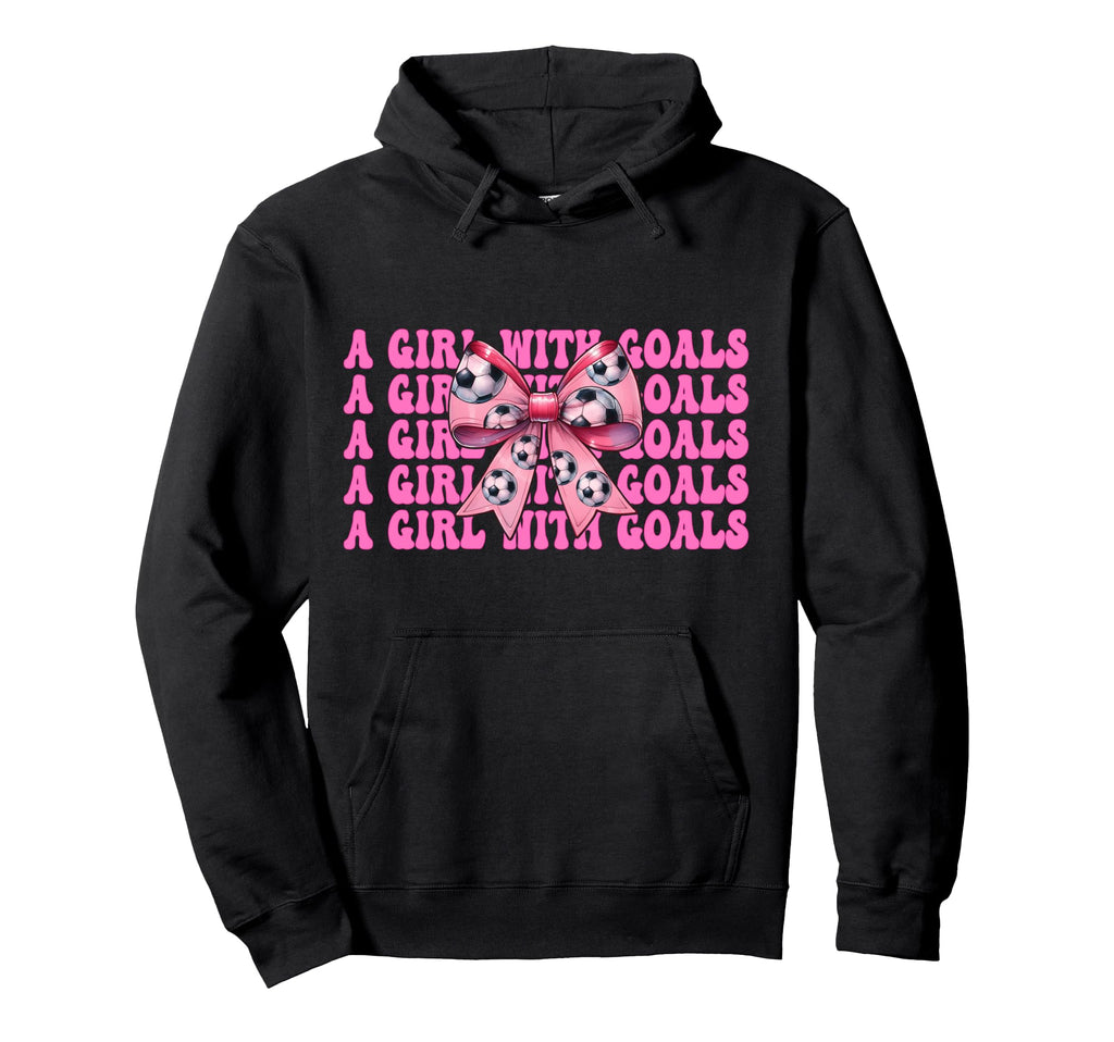 Goals Soccer Coquette Bow Hoodie - Novelty Apparel Men Women