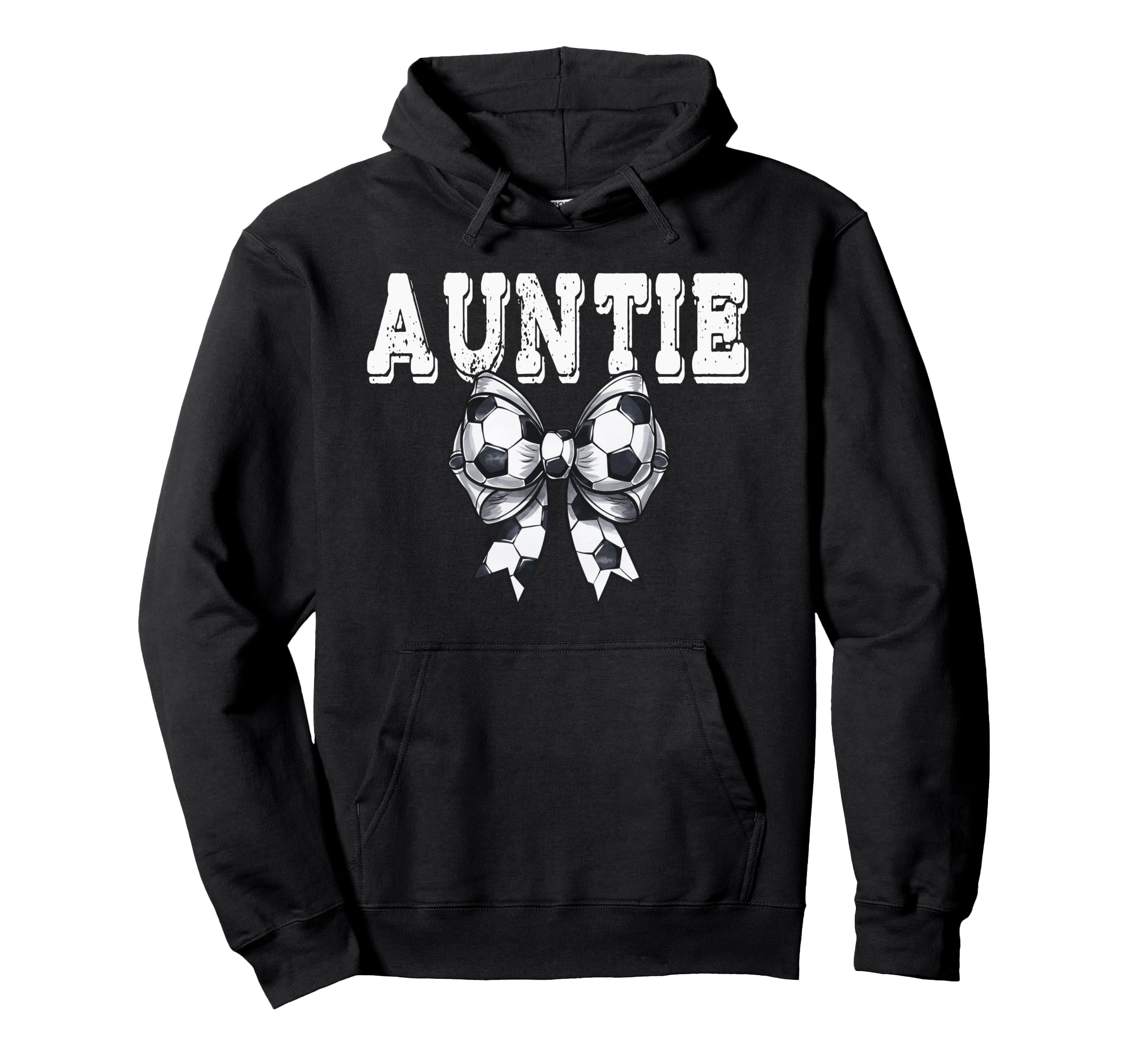Coquette Soccer Bow Mom Auntie Grandma Hoodie - Graphic Print for Adults