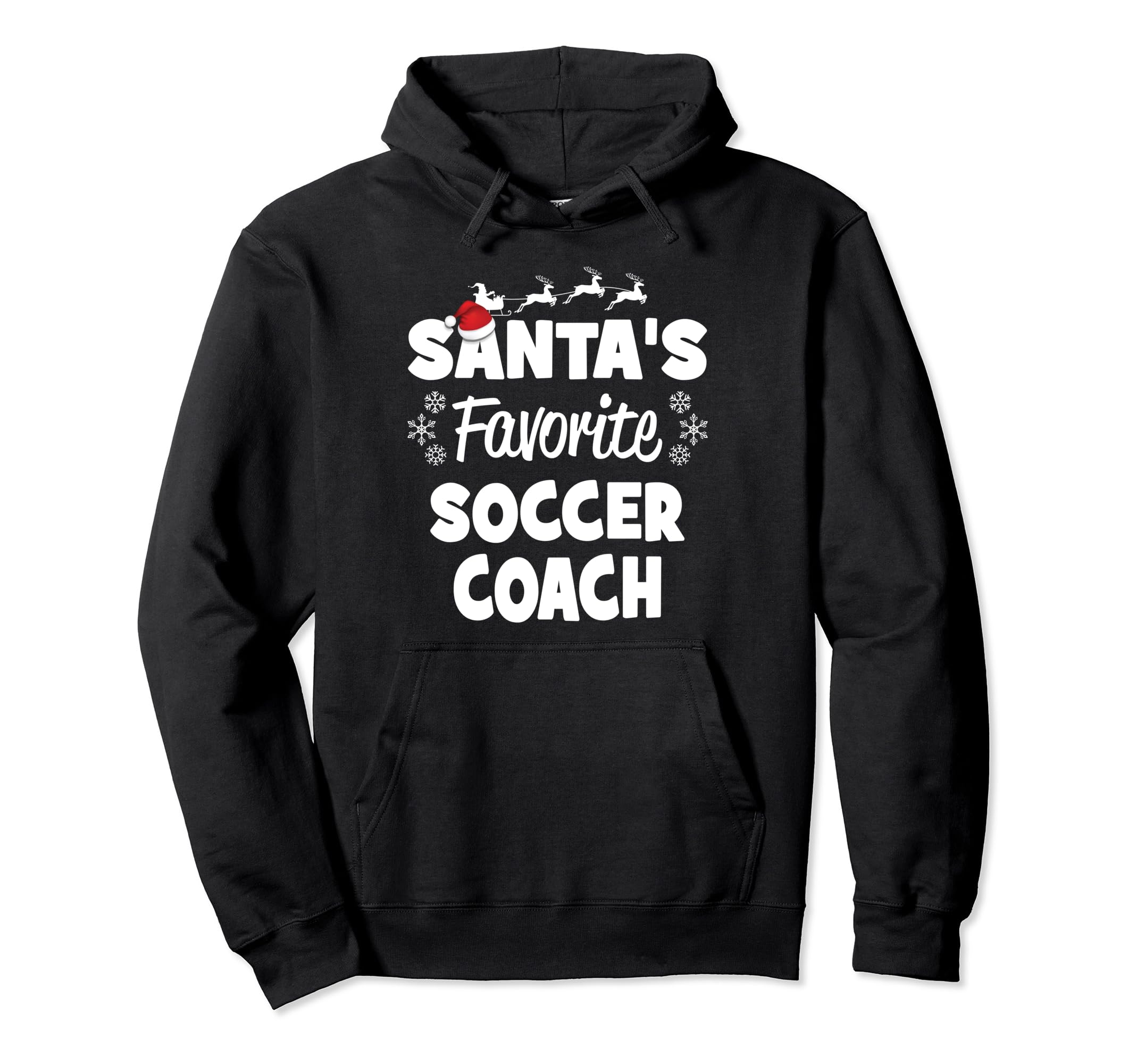 Santas Favorite Soccer Coach Funny Hoodie - Unique Graphic Men Women