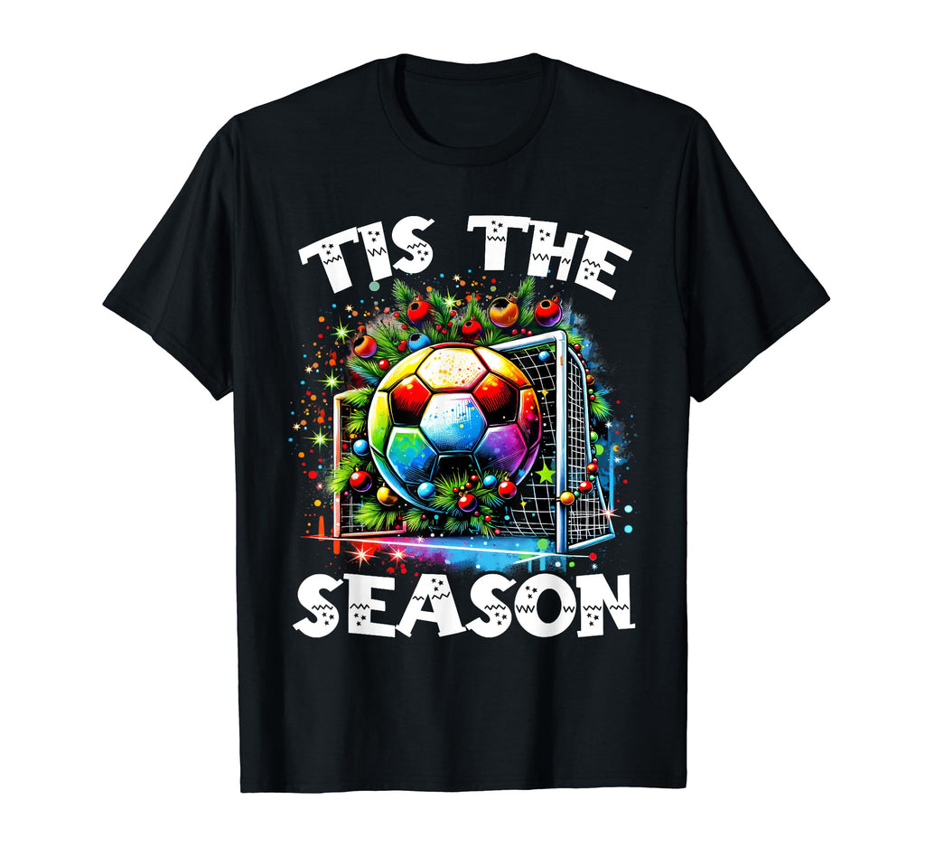 Tis Season Soccer Ball Pajamas T-Shirt - Unique Graphic Men Women