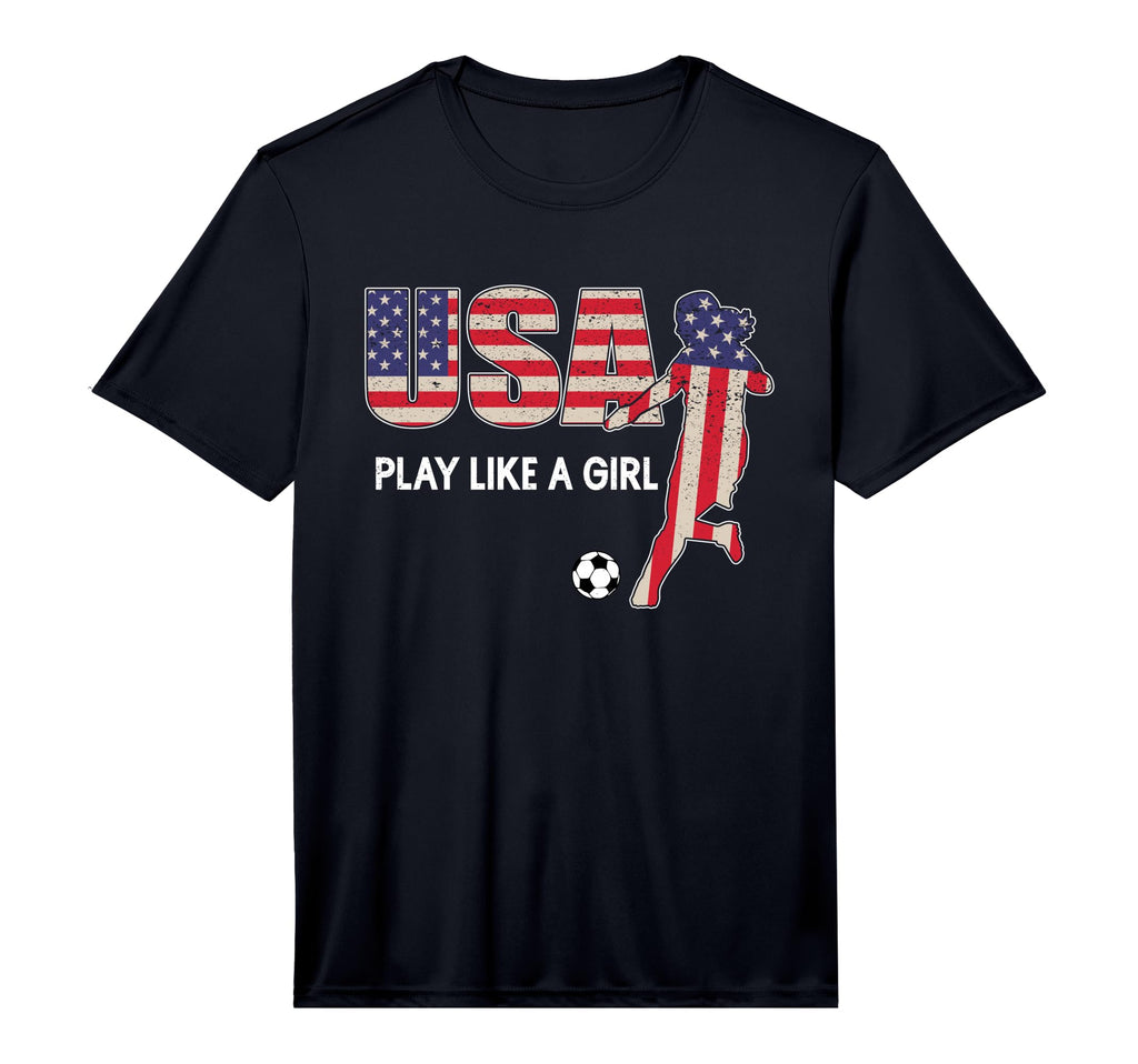 Usa Play Like Patriotic Soccer Team T-Shirt - Minimalist Print for Adults