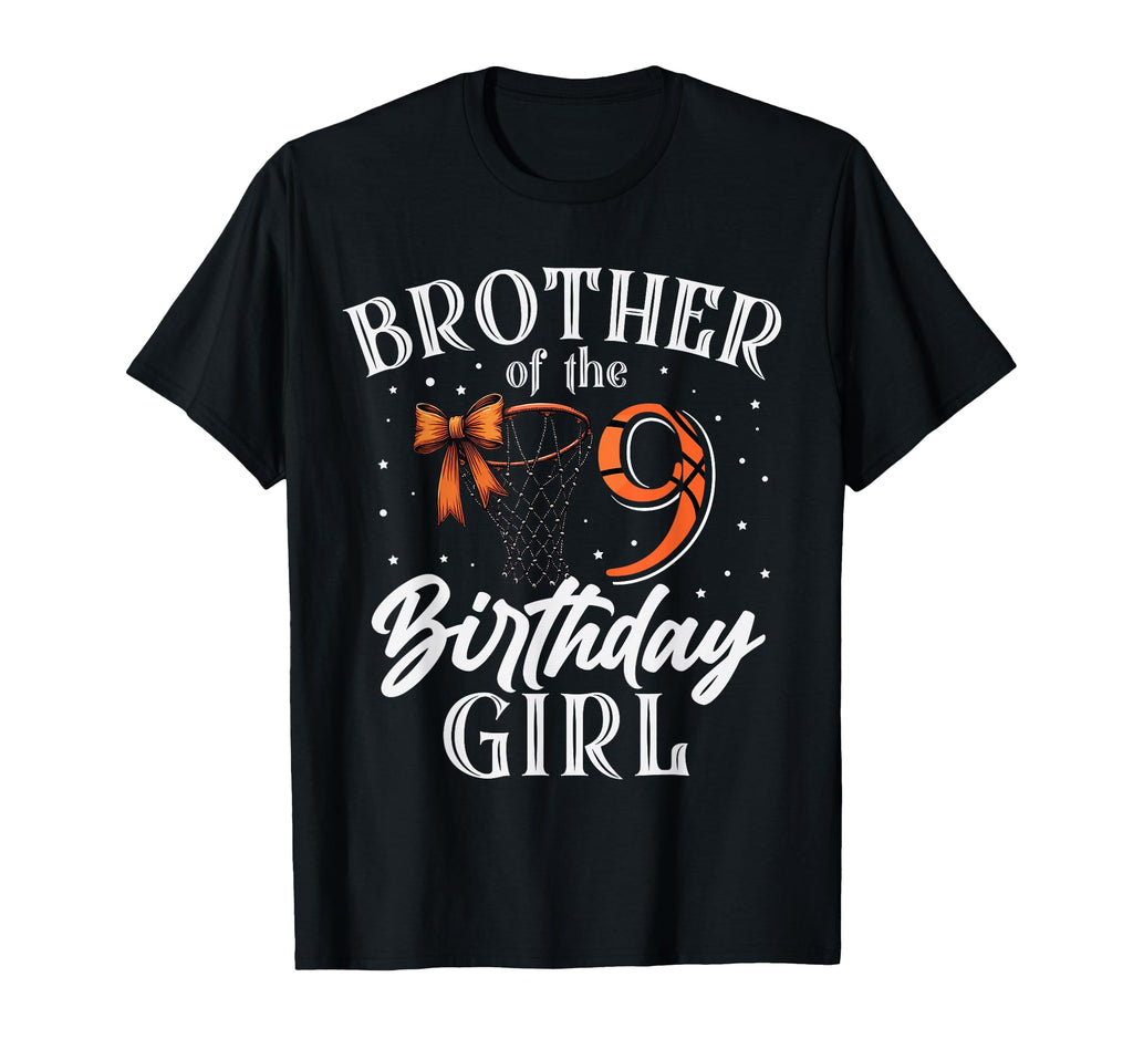 Brother 9 Birthday Basketball Bday Party T-Shirt - Custom Art Print Unisex