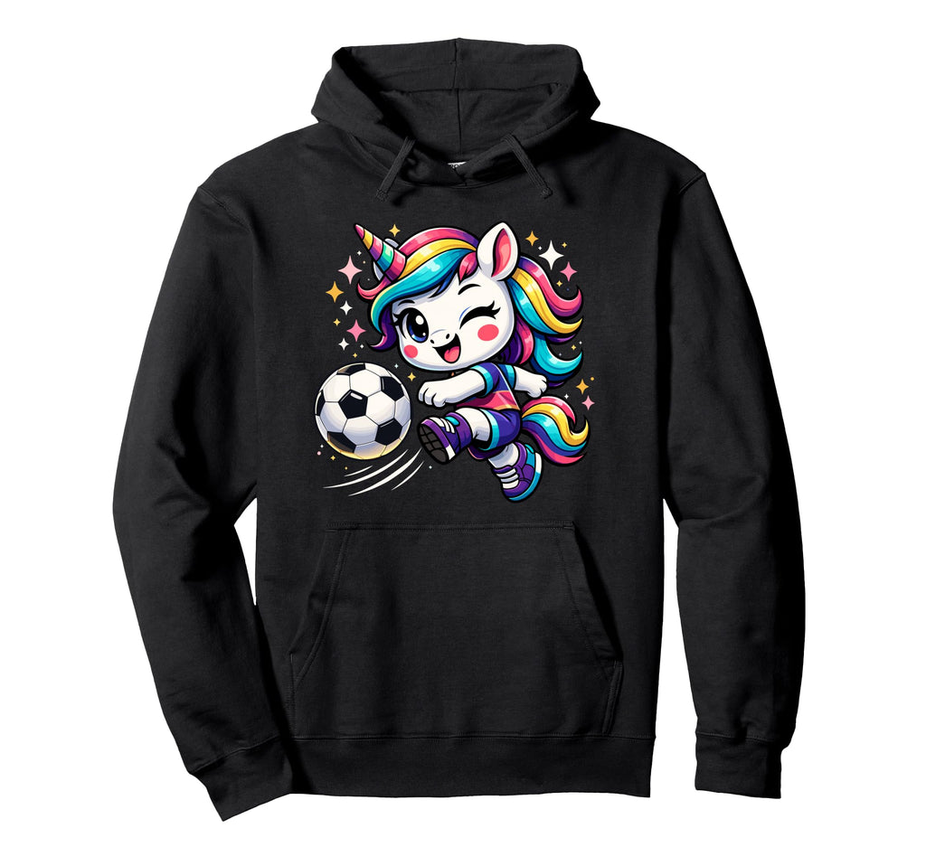 Unicorn Playing Soccer Hoodie - Casual Everyday Wear for Adults