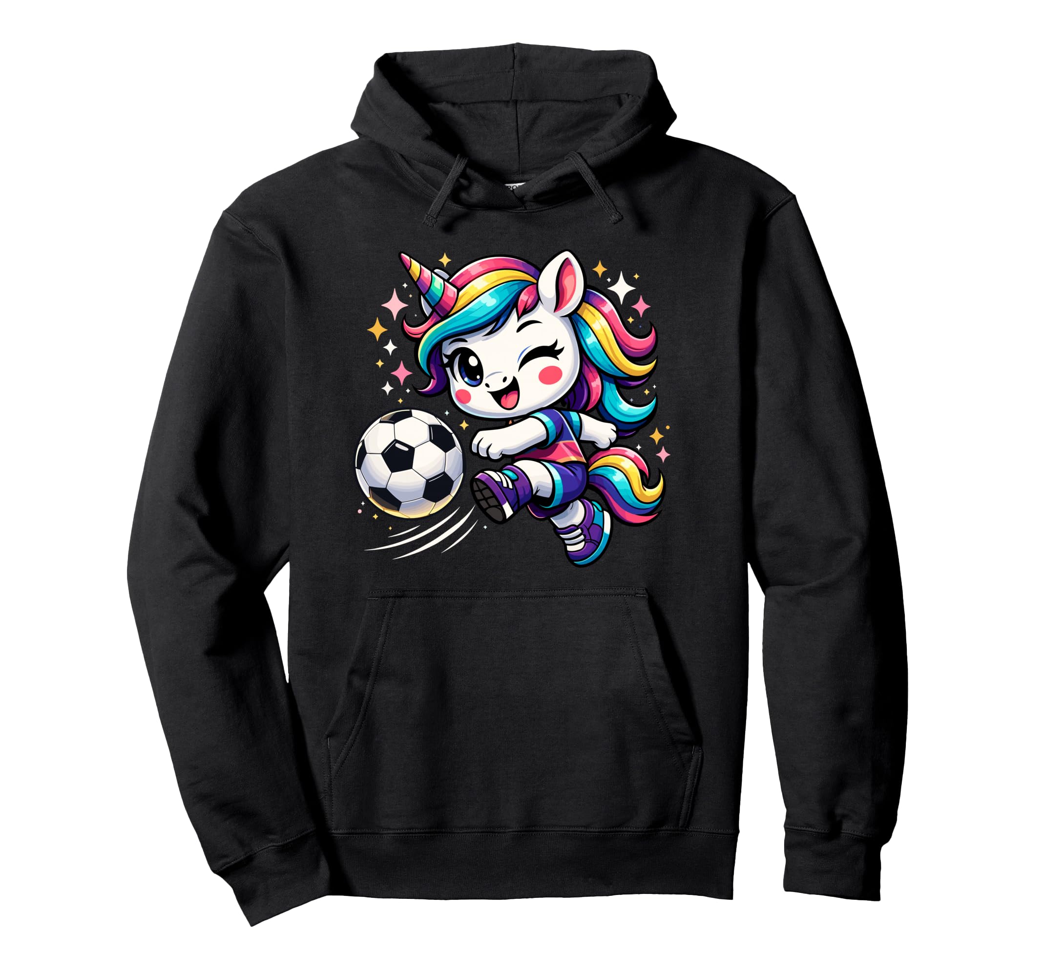 Unicorn Playing Soccer Hoodie - Casual Everyday Wear for Adults