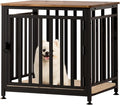 Dog Crate Furniture for Small Dogs, Dog Kennel Indoor, Anti-Chew Anti-Escape with Bed Crate Pad End Side Table Wooden Dog Crate,Steel-Tube Dog Cage, Rustic Brown
