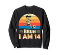 Bruh I Am 14 Soccer 14Th Bday Sweatshirt - Minimalist Print for Adults