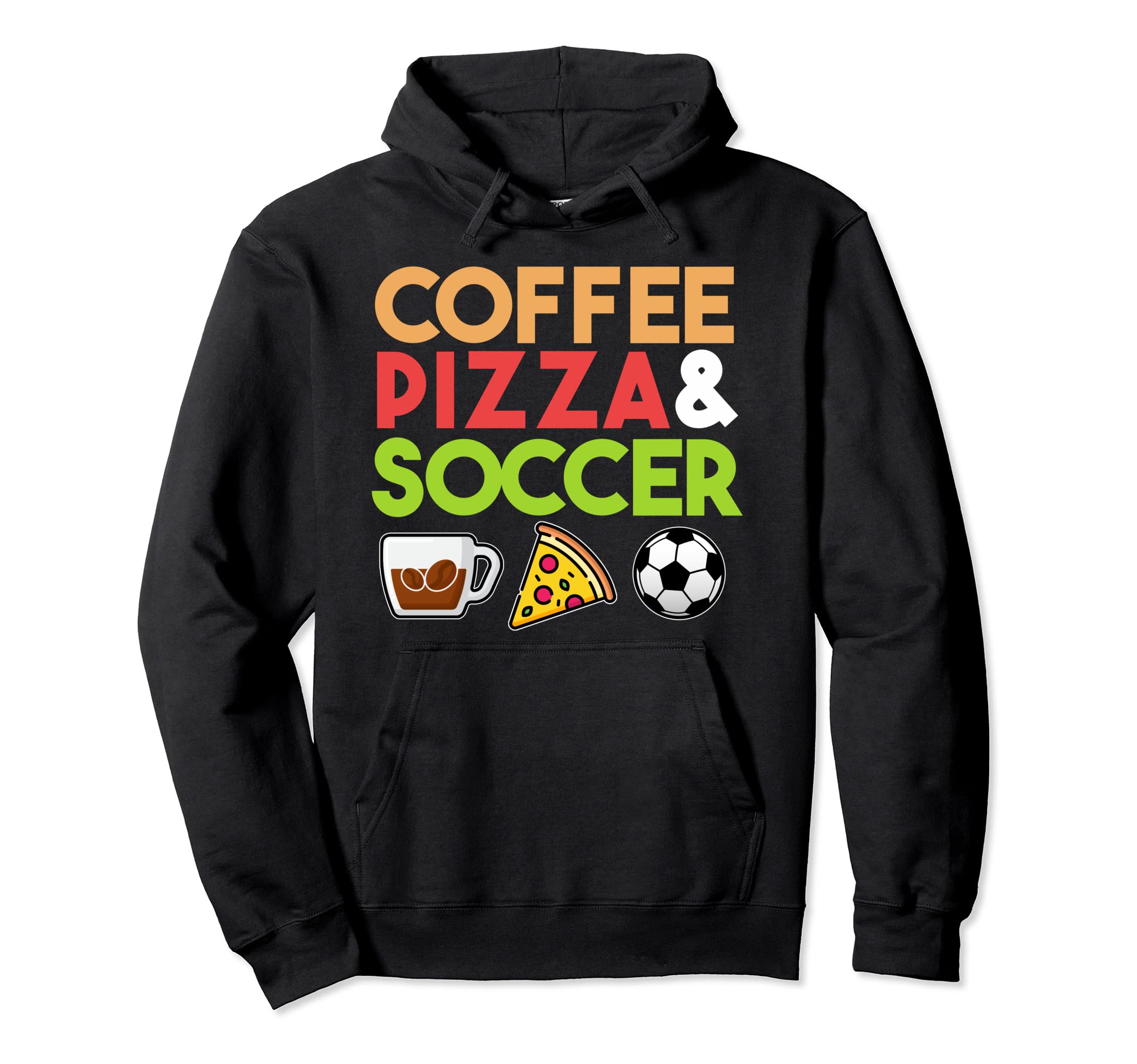 Coffee Pizza Soccer Sports Player Hoodie - Custom Art Print Men Women