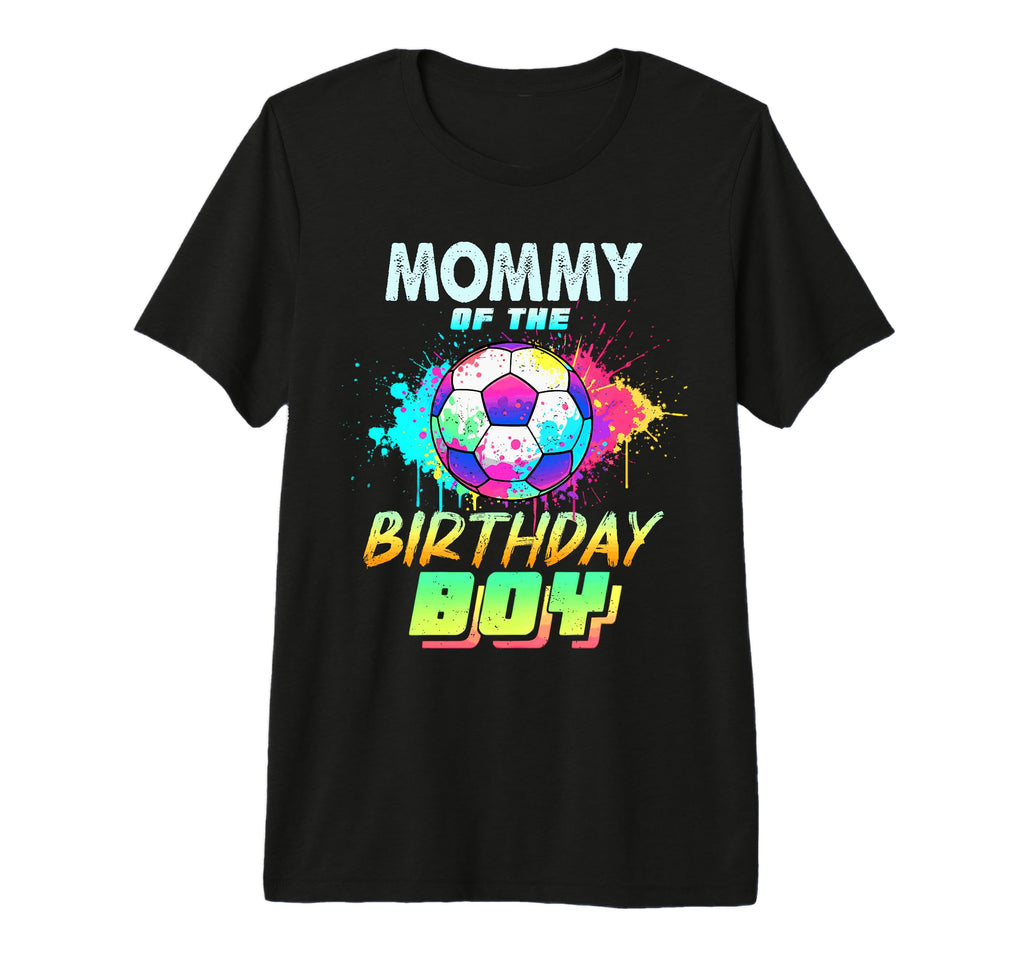 Mommy Birthday Soccer Ball Colorful Tri T-Shirt - Aesthetic Graphic Unisex