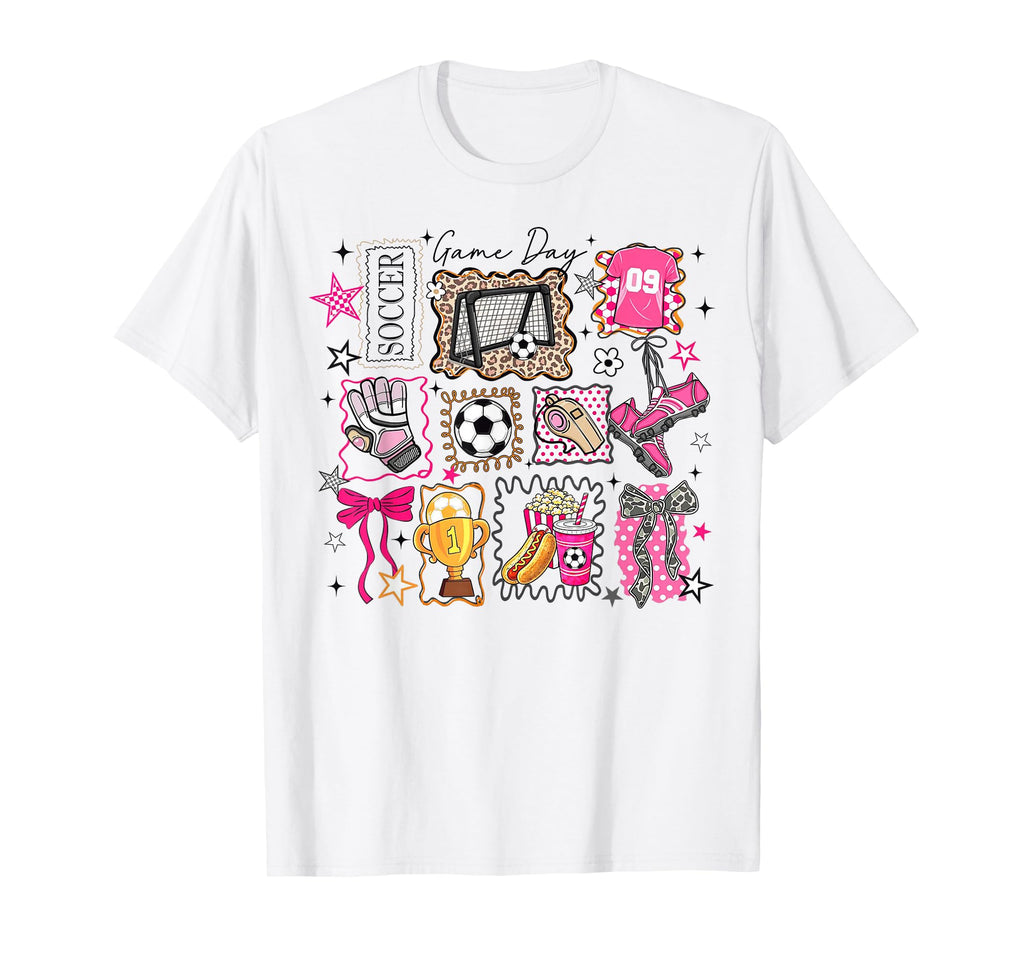 Soccer Game Day Mom Fun Camo Sports T-Shirt - Graphic Print for Adults