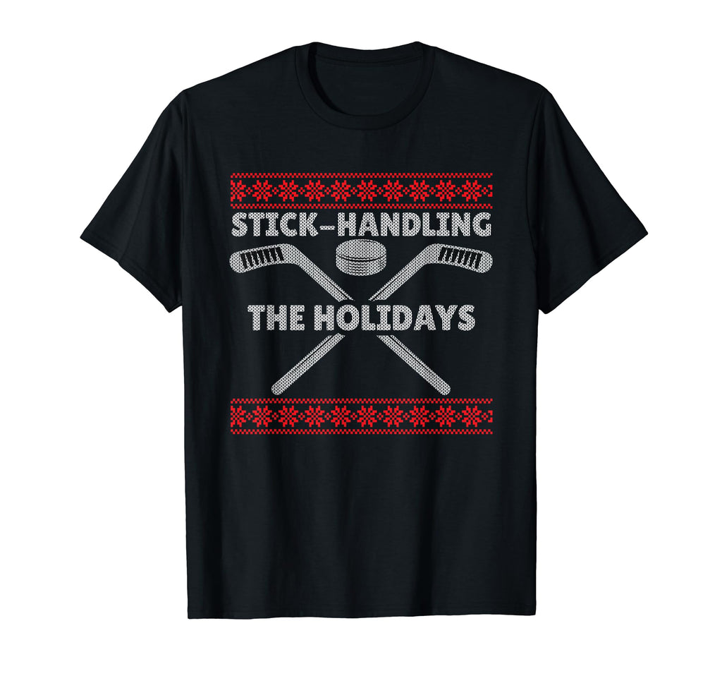 Ice Hockey Player Ice Sport Santa Puck T-Shirt - Graphic Print Unisex