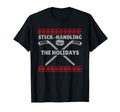 Ice Hockey Player Ice Sport Santa Puck T-Shirt - Graphic Print Unisex