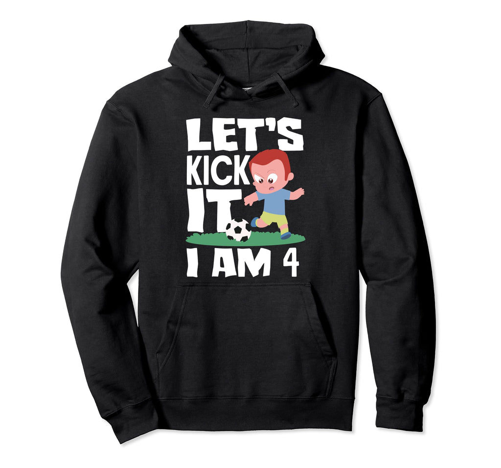 4Th Birthday 4 Years Soccer Football Player Hoodie - Trendy Graphic Unisex