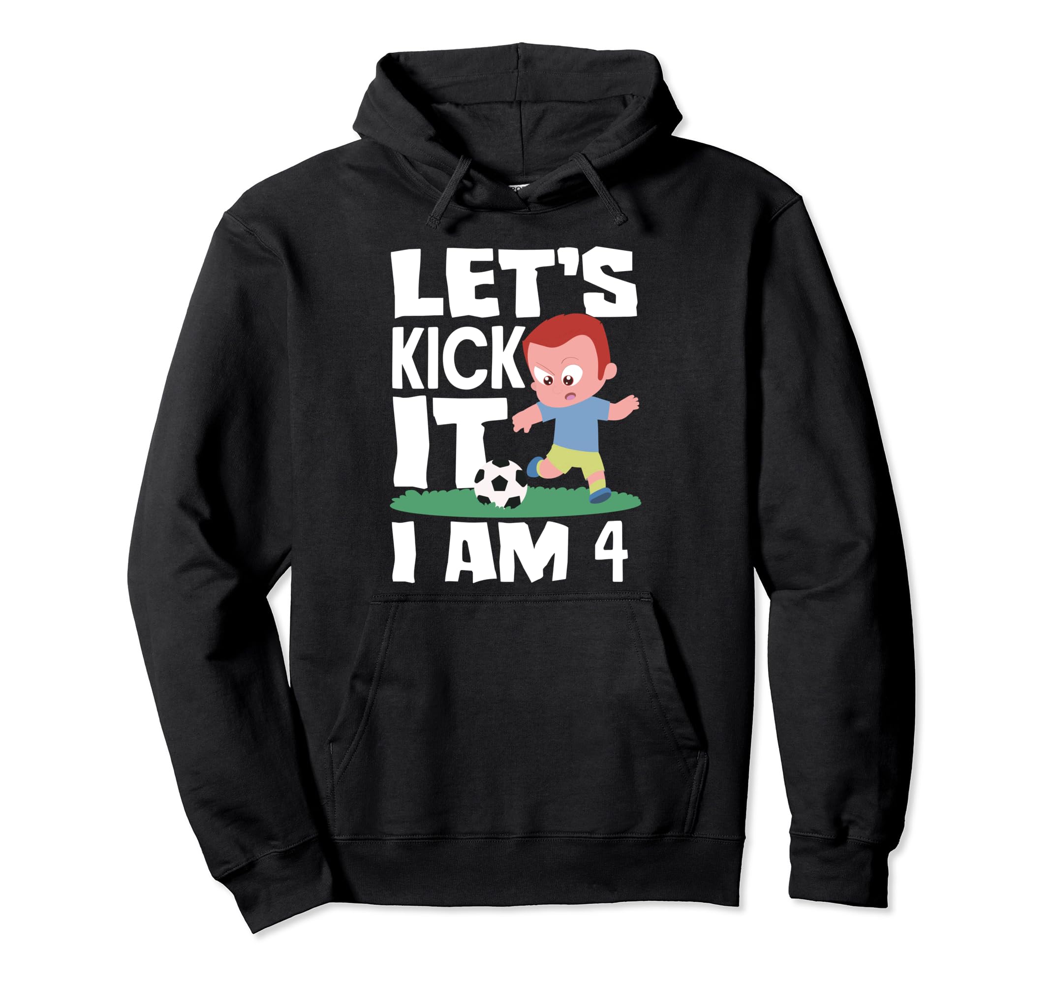 4Th Birthday 4 Years Soccer Football Player Hoodie - Trendy Graphic Unisex