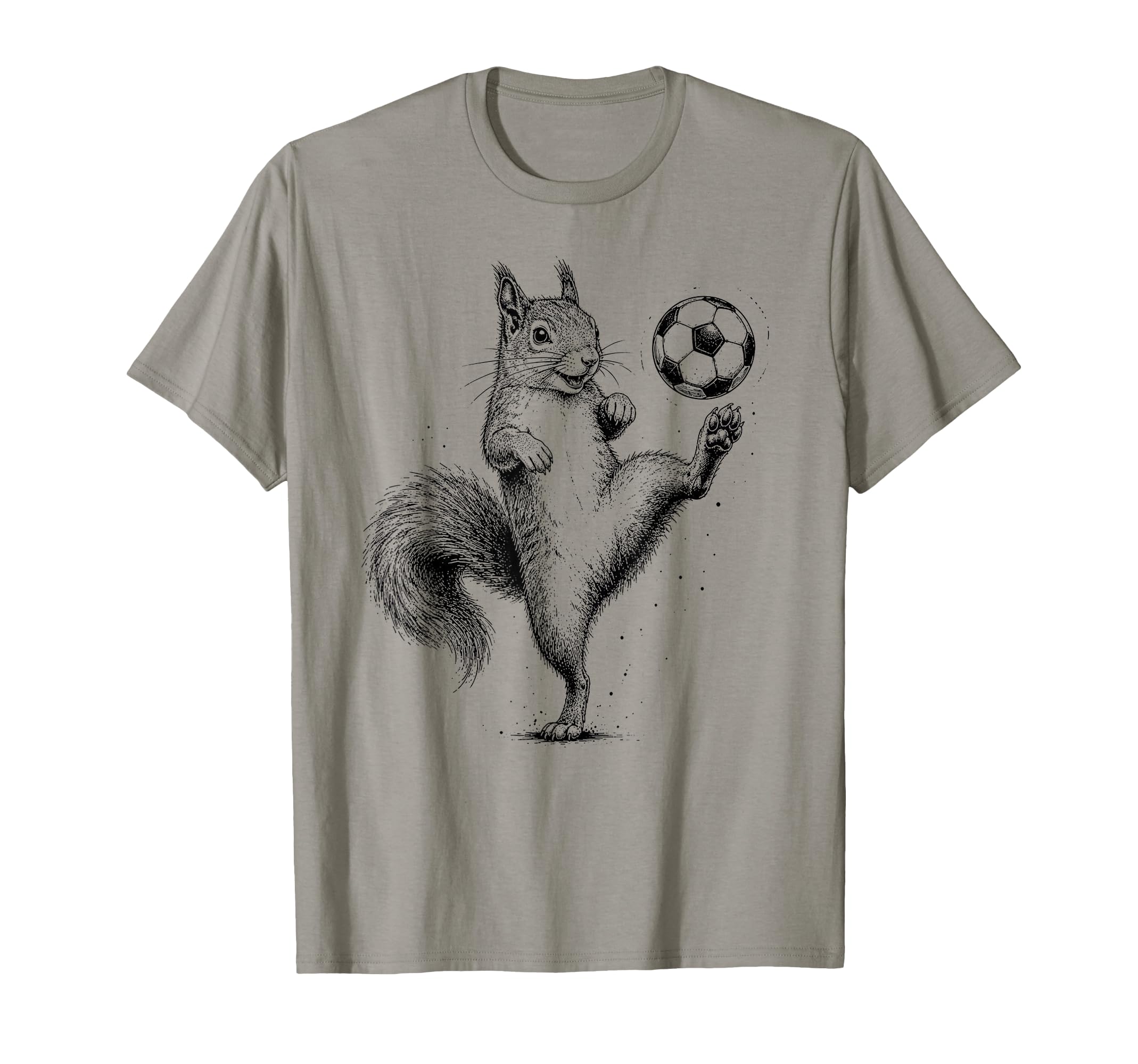 Funny Squirrel Playing Soccer Ball T-Shirt - Aesthetic Graphic Unisex