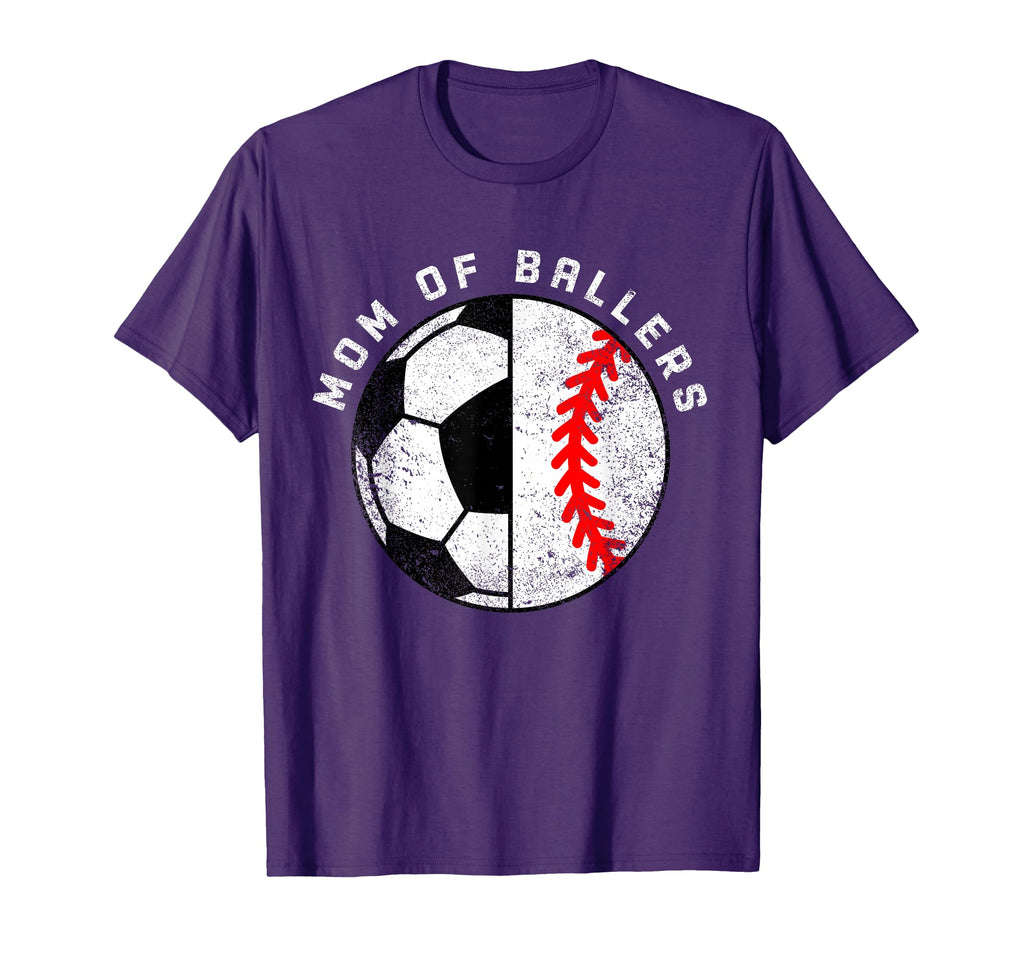Mom Ballers Funny Soccer Baseball Mom T-Shirt - Trendy Graphic Men Women