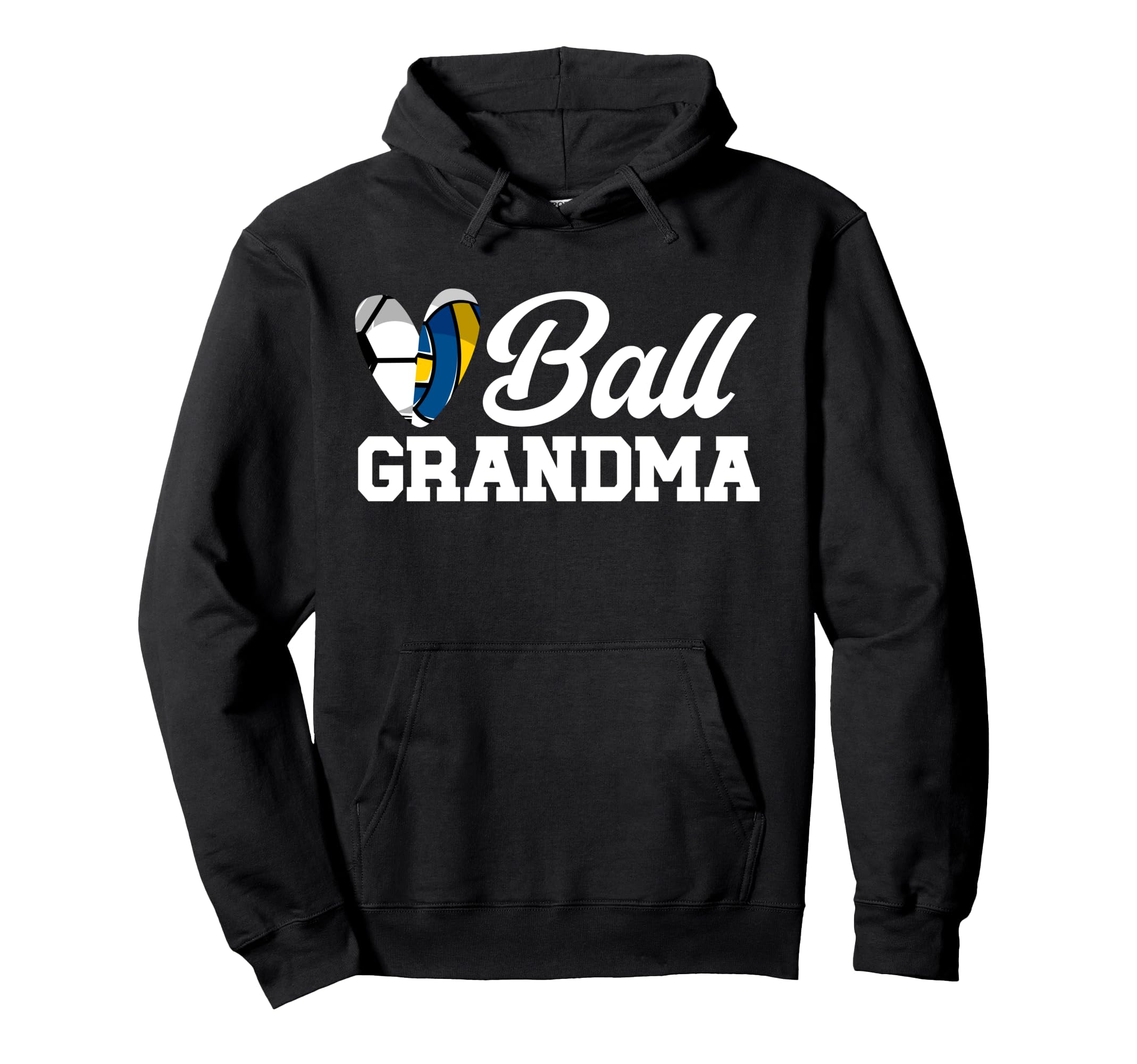 Ball Grandma Heart Volleyball Soccer Hoodie - Casual Everyday Wear Unisex