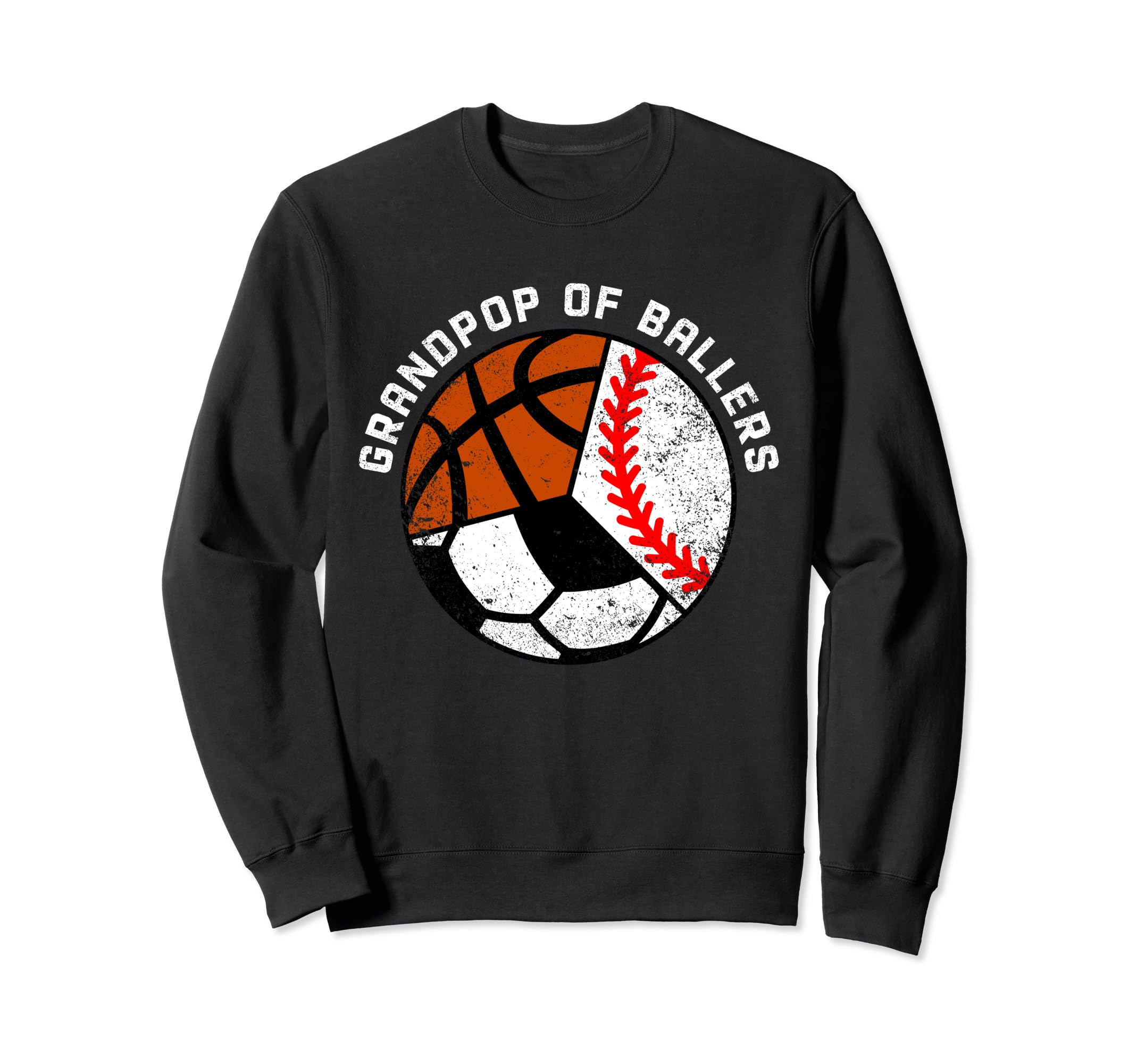 Grandpop Ballers Funny Baseball Soccer Sweatshirt - Graphic Print Unisex